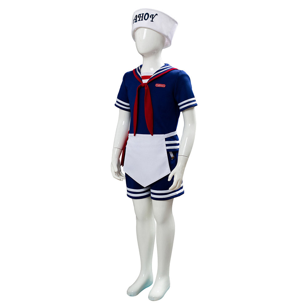 TV Stranger Things 3 Scoops Ahoy Steve Harrington Uniforme Cosplay Halloween para Niños