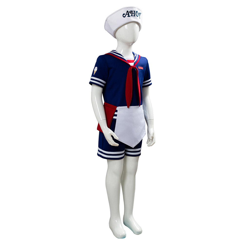 TV Stranger Things 3 Scoops Ahoy Steve Harrington Uniforme Cosplay Halloween para Niños
