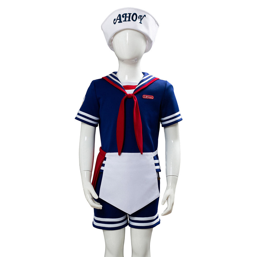 TV Stranger Things 3 Scoops Ahoy Steve Harrington Uniforme Cosplay Halloween para Niños