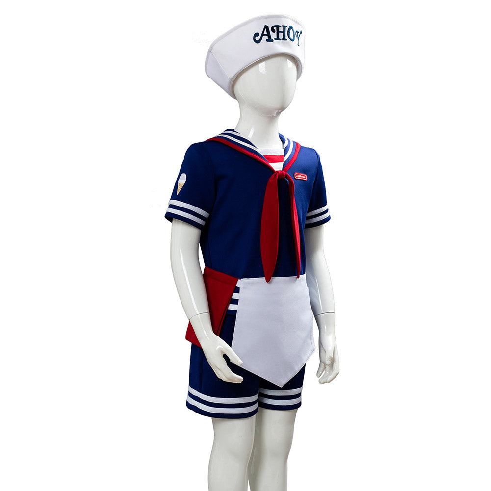 TV Stranger Things 3 Scoops Ahoy Steve Harrington Uniforme Cosplay Halloween para Niños