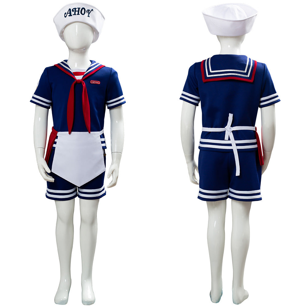 TV Stranger Things 3 Scoops Ahoy Steve Harrington Uniforme Cosplay Halloween para Niños