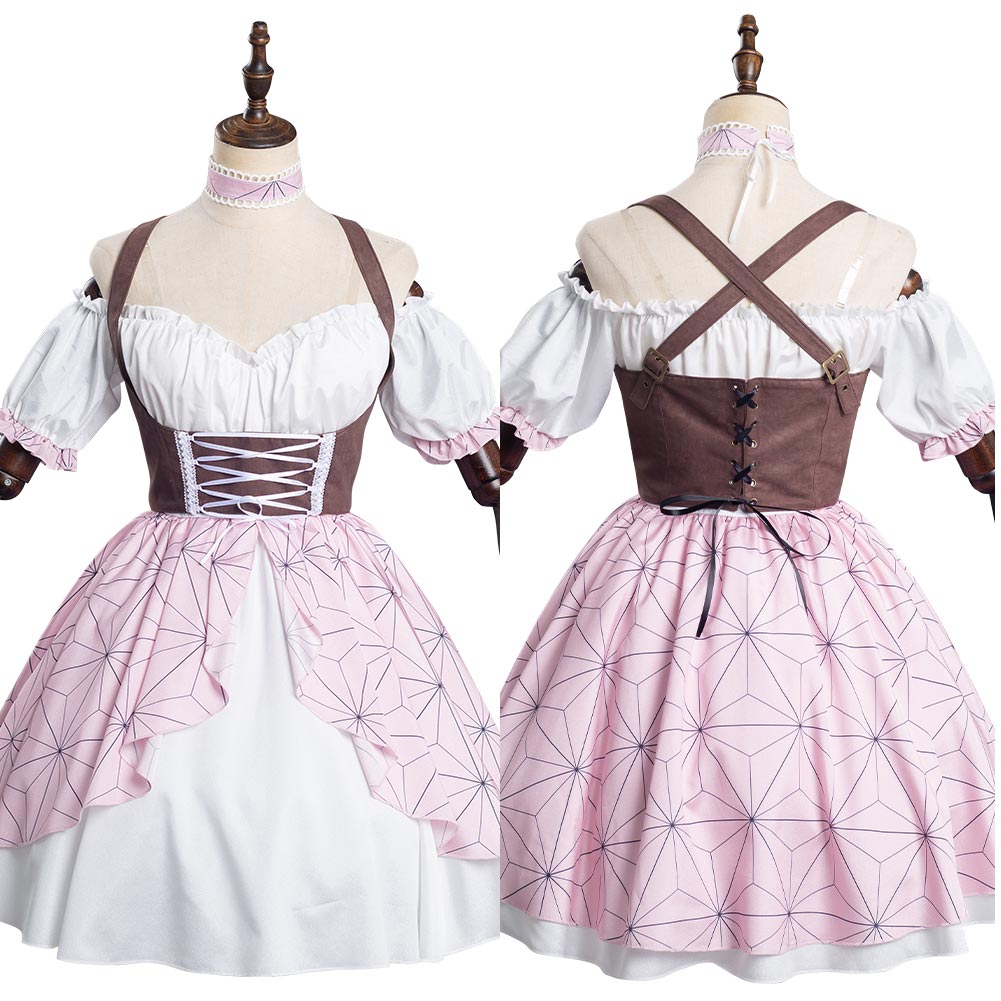 Anime Demon Slayer Kamado Nezuko Cosplay Lolita Vestido Cosplay Disfraz-DISFRAZDEDIADEBRUJAS.ES®