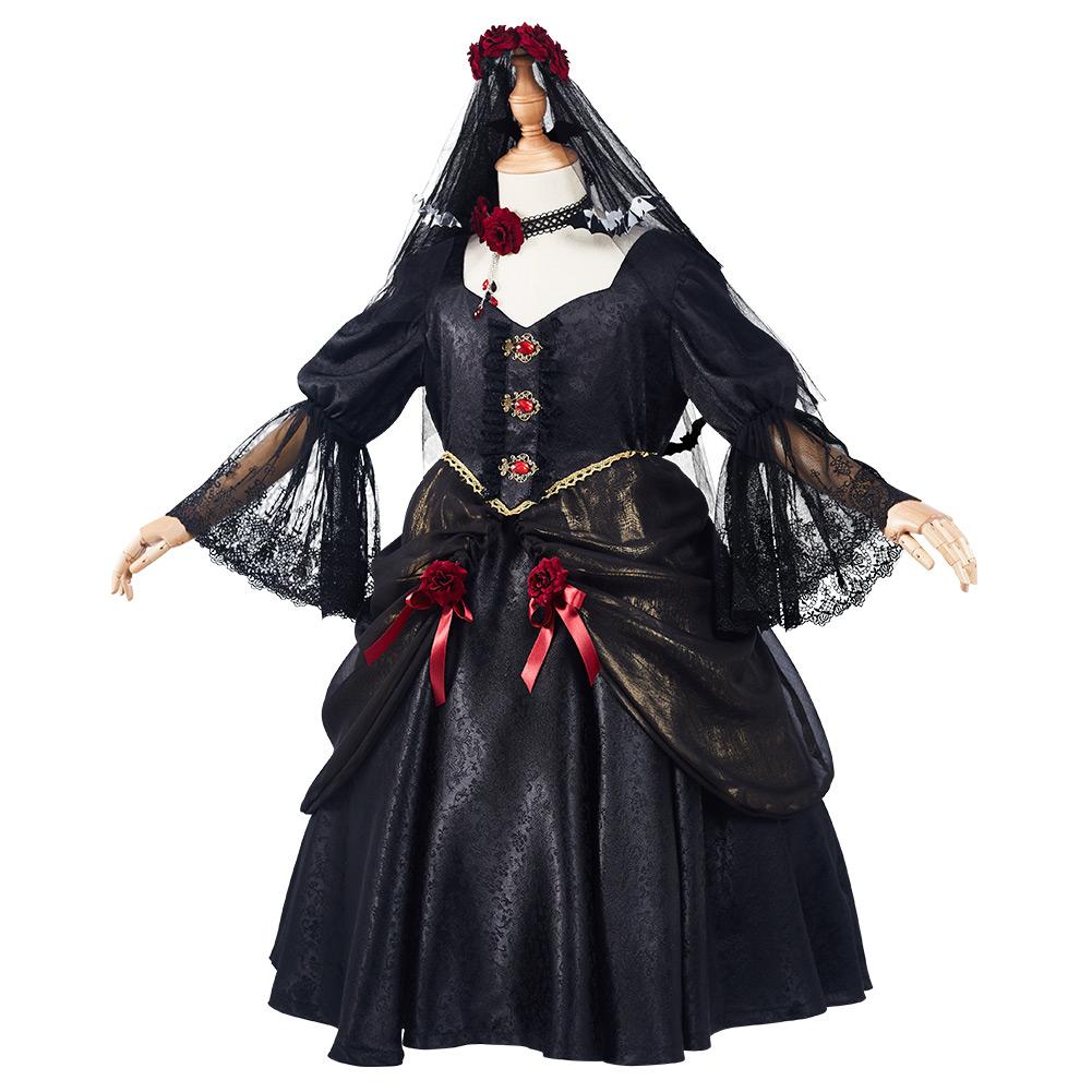 Anime Niños Chicas Vampire Bride Precioso Cosplay Disfraz Halloween Falda Carnaval Traje