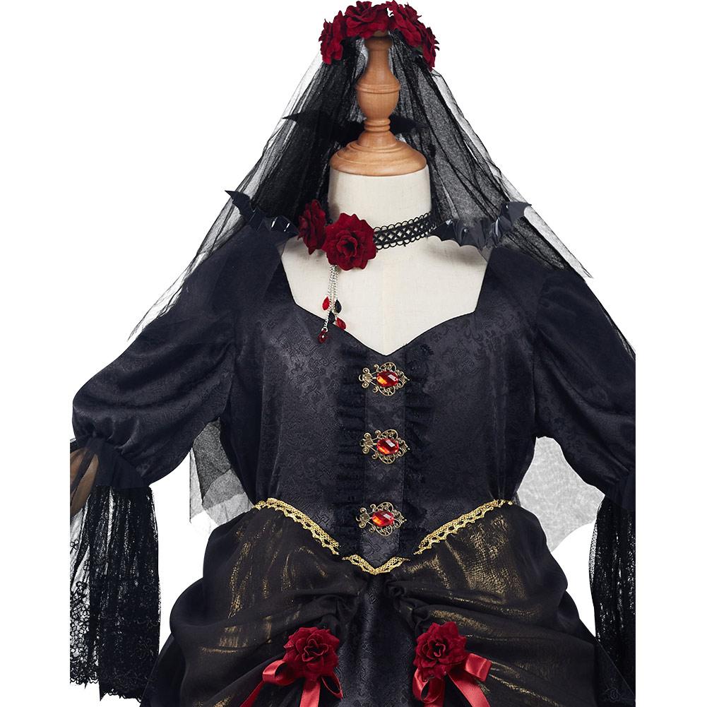 Anime Niños Chicas Vampire Bride Precioso Cosplay Disfraz Halloween Falda Carnaval Traje