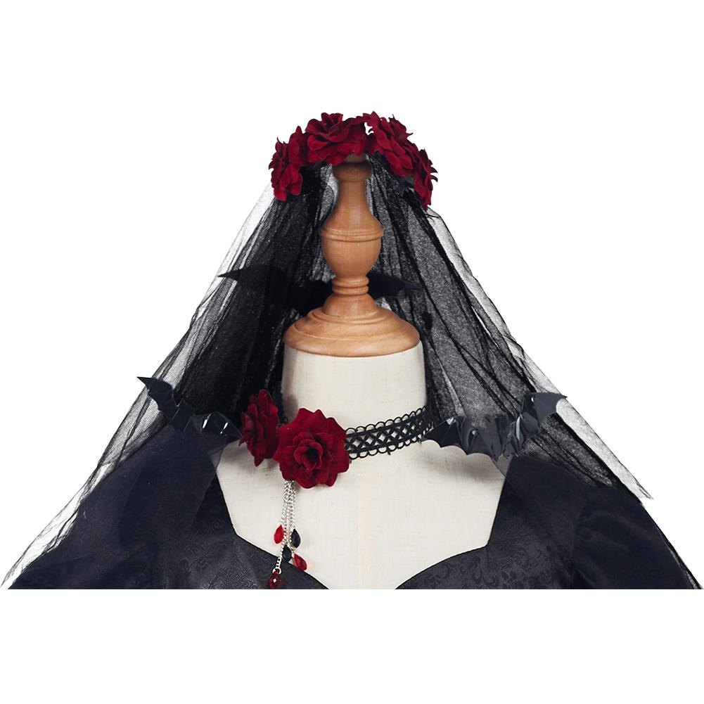 Anime Niños Chicas Vampire Bride Precioso Cosplay Disfraz Halloween Falda Carnaval Traje