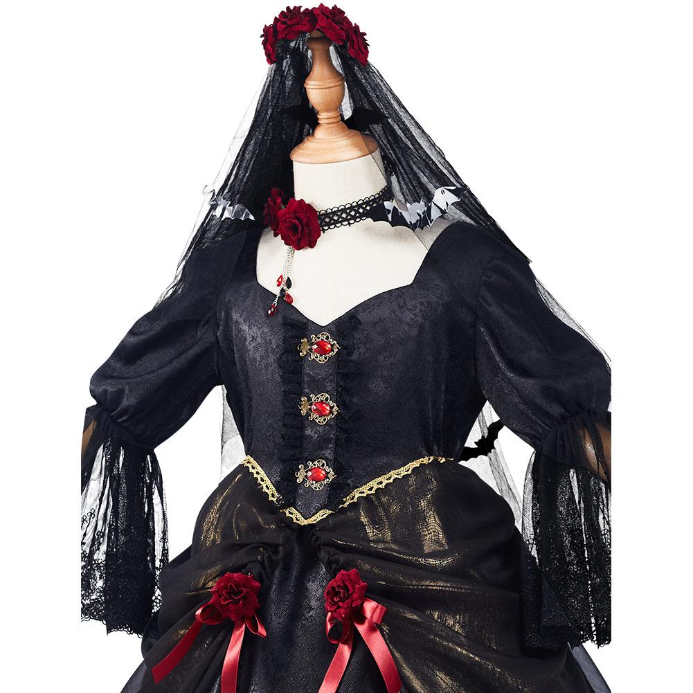 Anime Niños Chicas Vampire Bride Precioso Cosplay Disfraz Halloween Falda Carnaval Traje