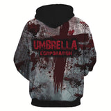 Peligro Biológico Resident Evil Cosplay Umbrella Corporation Sudadera Estampada con Capucha para Adultos Unisex