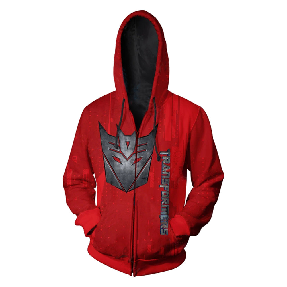 Transformers Cosplay Decepticon Sudadera con Capucha y Cremallera para Adultos Unisex