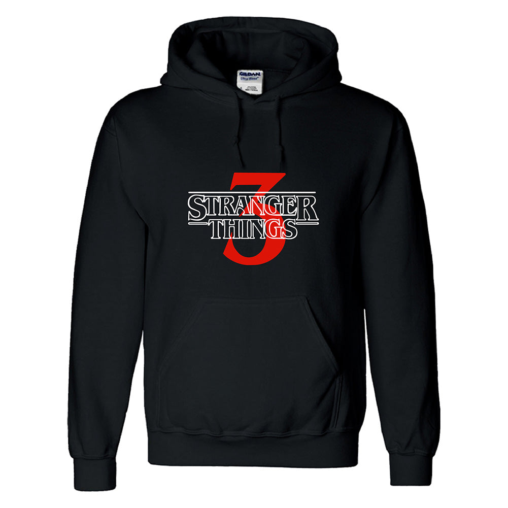 Stranger Things 3 Logotipo Sudadera Casual Estampada con Capucha para Adultos Unisex