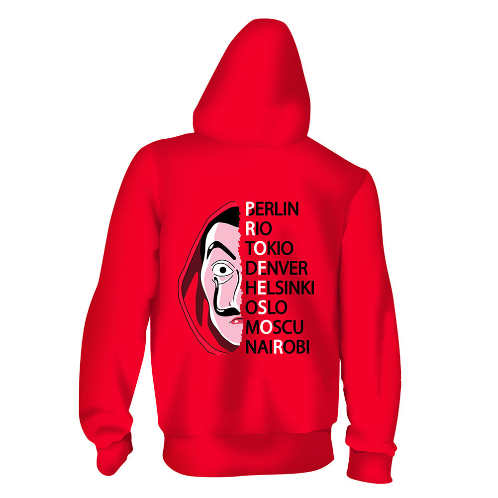 La Casa De Papel Cosplay Dali Sudadera con Capucha y Cremallera para Adultos Unisex