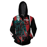 Película de Horror Viernes 13 Friday the 13th Sudadera Estampada con Cremallera y Capucha para Adultos Unisex
