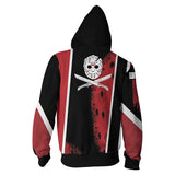 Película de Horror Viernes 13 Friday the 13th Sudadera Estampada con Cremallera y Capucha para Adultos Unisex
