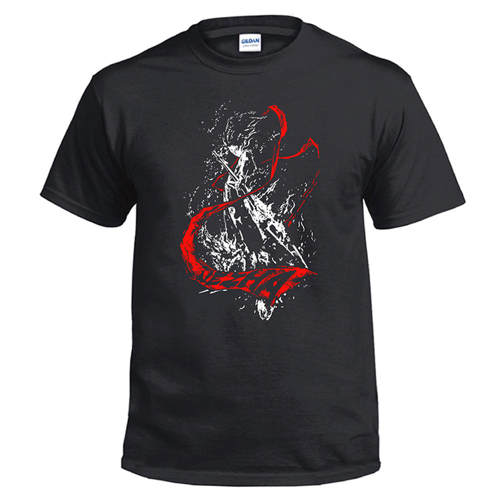 2019 Película Ne Zha Cosplay Camiseta Estampada de Color Negro para Adultos Unisex