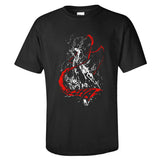 2019 Película Ne Zha Cosplay Camiseta Estampada de Color Negro para Adultos Unisex