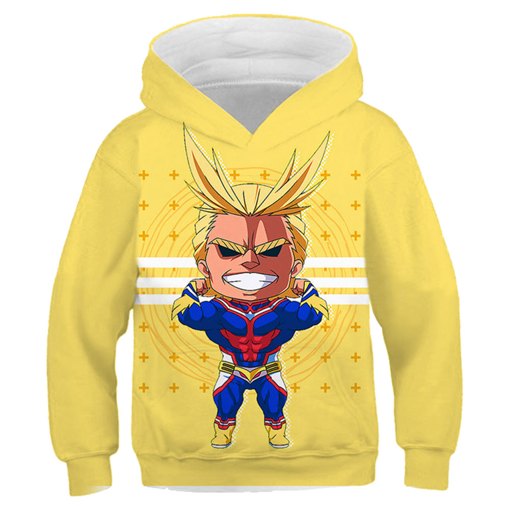 My Hero Academia Cosplay All Might Sudadera Amarilla Estampada con Capucha para Niños
