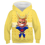 My Hero Academia Cosplay All Might Sudadera Amarilla Estampada con Capucha para Niños