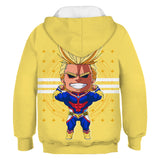 My Hero Academia Cosplay All Might Sudadera Amarilla Estampada con Capucha para Niños