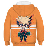 My Hero Academia Cosplay Bakugou Katsuki Sudadera Estampada con Capucha para Niños