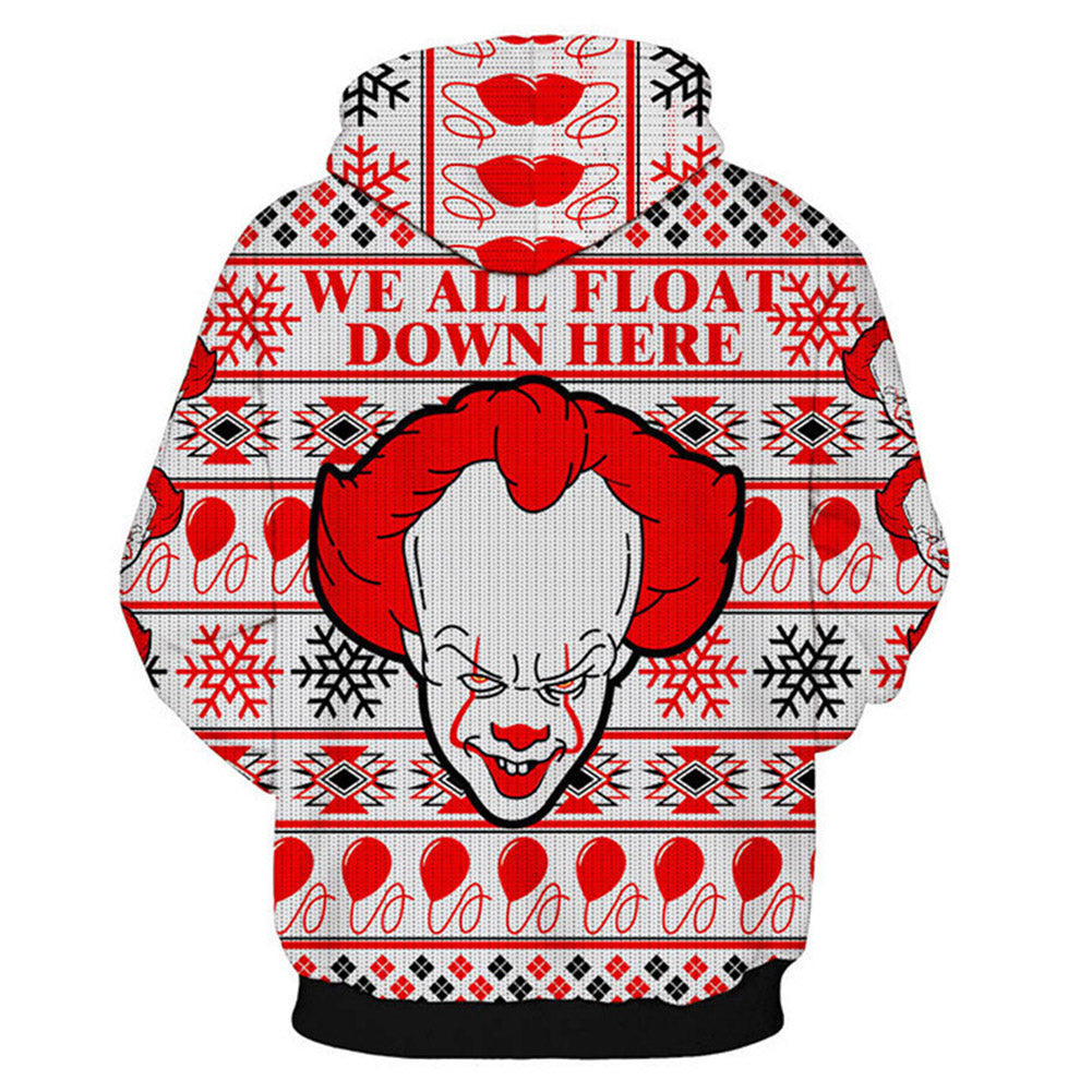 IT Chapter 2 Pennywise Payaso Sudadera Roja Estampada con Capucha para Adultos Unisex