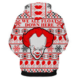 IT Chapter 2 Pennywise Payaso Sudadera Roja Estampada con Capucha para Adultos Unisex