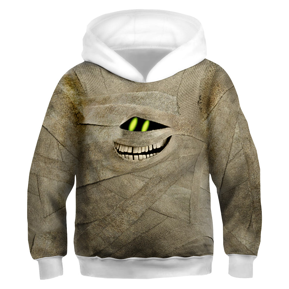 Halloween Momia Sudadera Estampada con Capucha para Niños