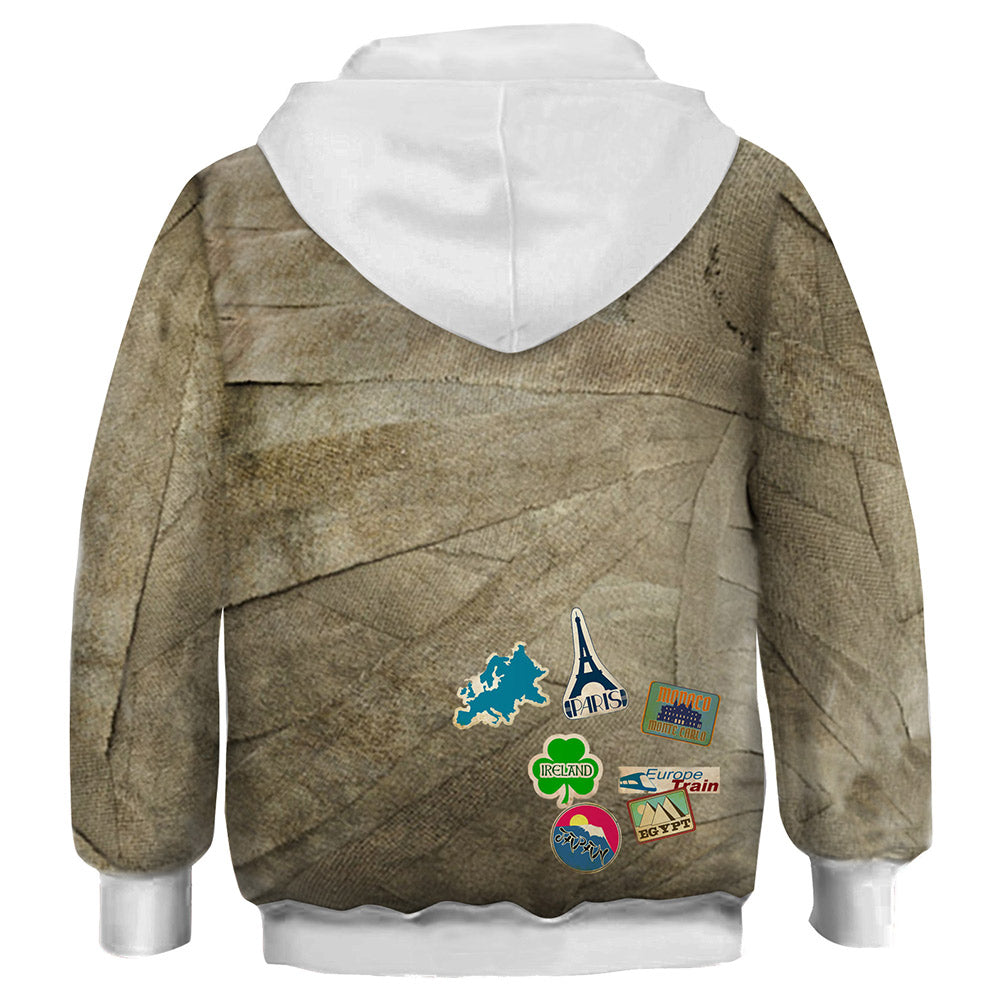 Halloween Momia Sudadera Estampada con Capucha para Niños
