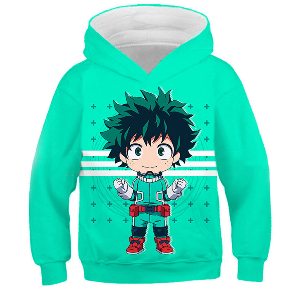 My Hero Academia Cosplay Izuku Midoriya Sudadera Estampada con Capucha para Niños