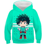 My Hero Academia Cosplay Izuku Midoriya Sudadera Estampada con Capucha para Niños