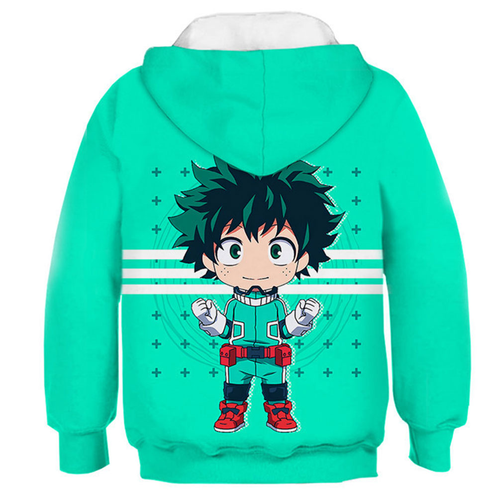 My Hero Academia Cosplay Izuku Midoriya Sudadera Estampada con Capucha para Niños