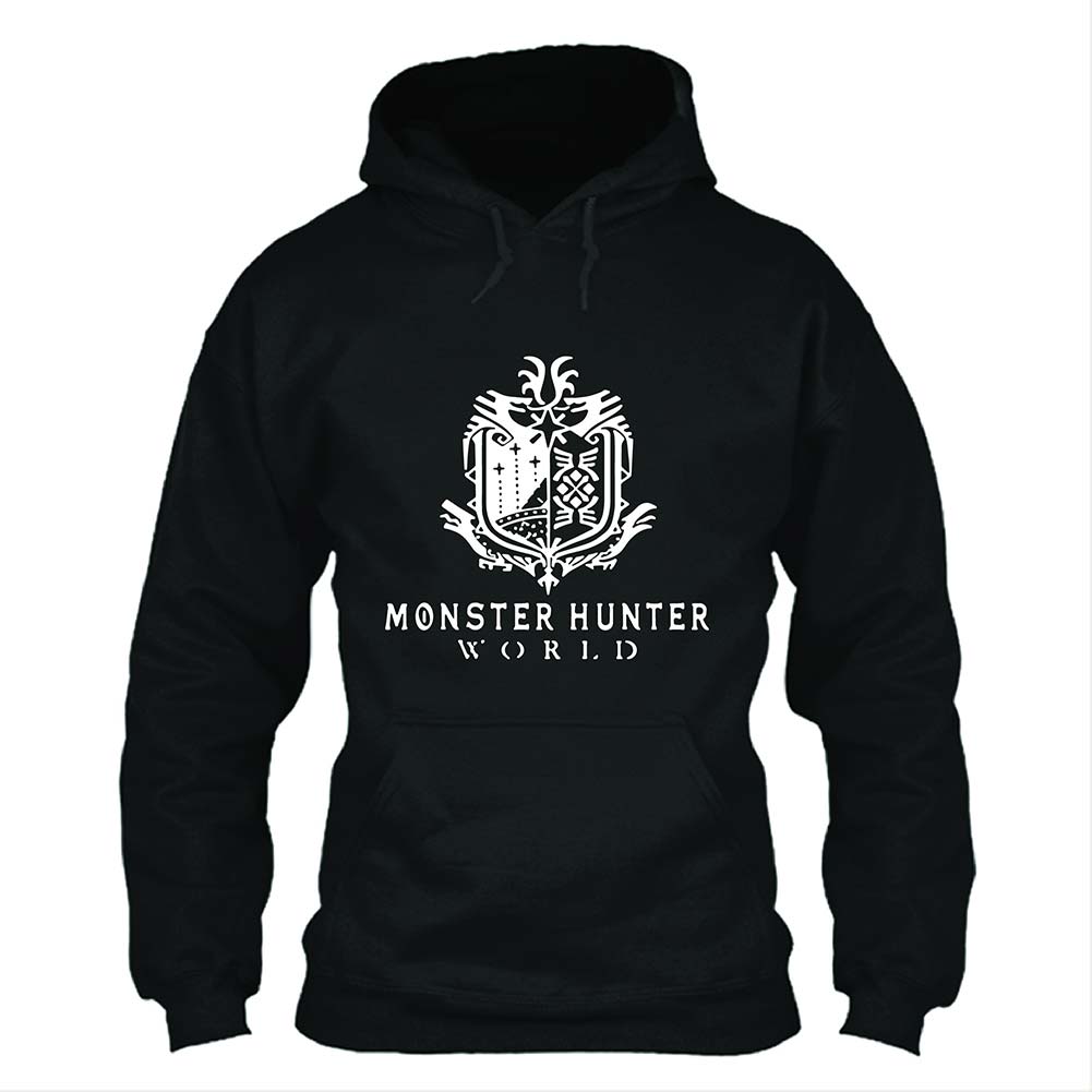 Videojuego Monster Hunter: World Logotipo Sudadera Estampada con Capucha para Adultos Unisex