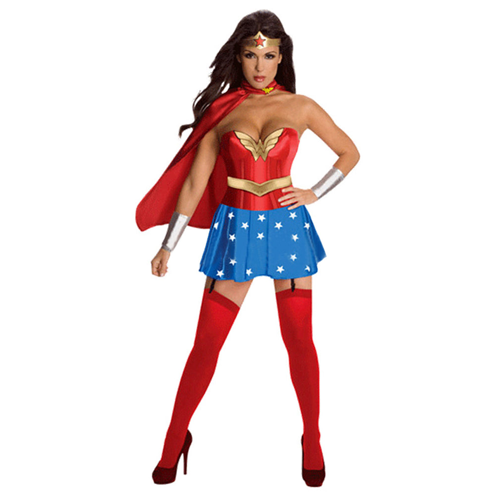Superhéroe Wonder Women Cosplay Halloween Vestido para Adultos Femenino
