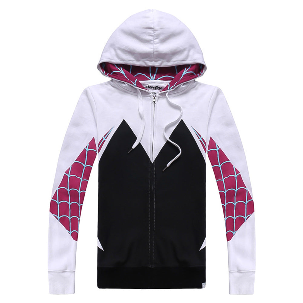 Hombre Araña Spider-Man: Into the Spider-Verse Gwen Stacy Sudadera con Cremallera para Adultos Unisex