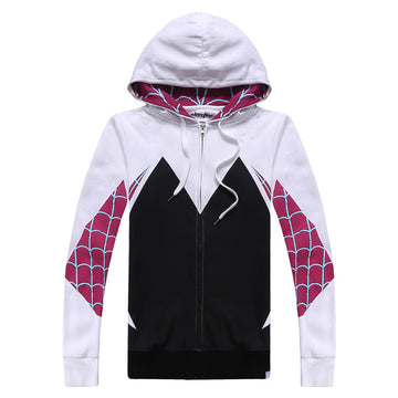 Hombre Araña Spider-Man: Into the Spider-Verse Gwen Stacy Sudadera con Cremallera para Adultos Unisex