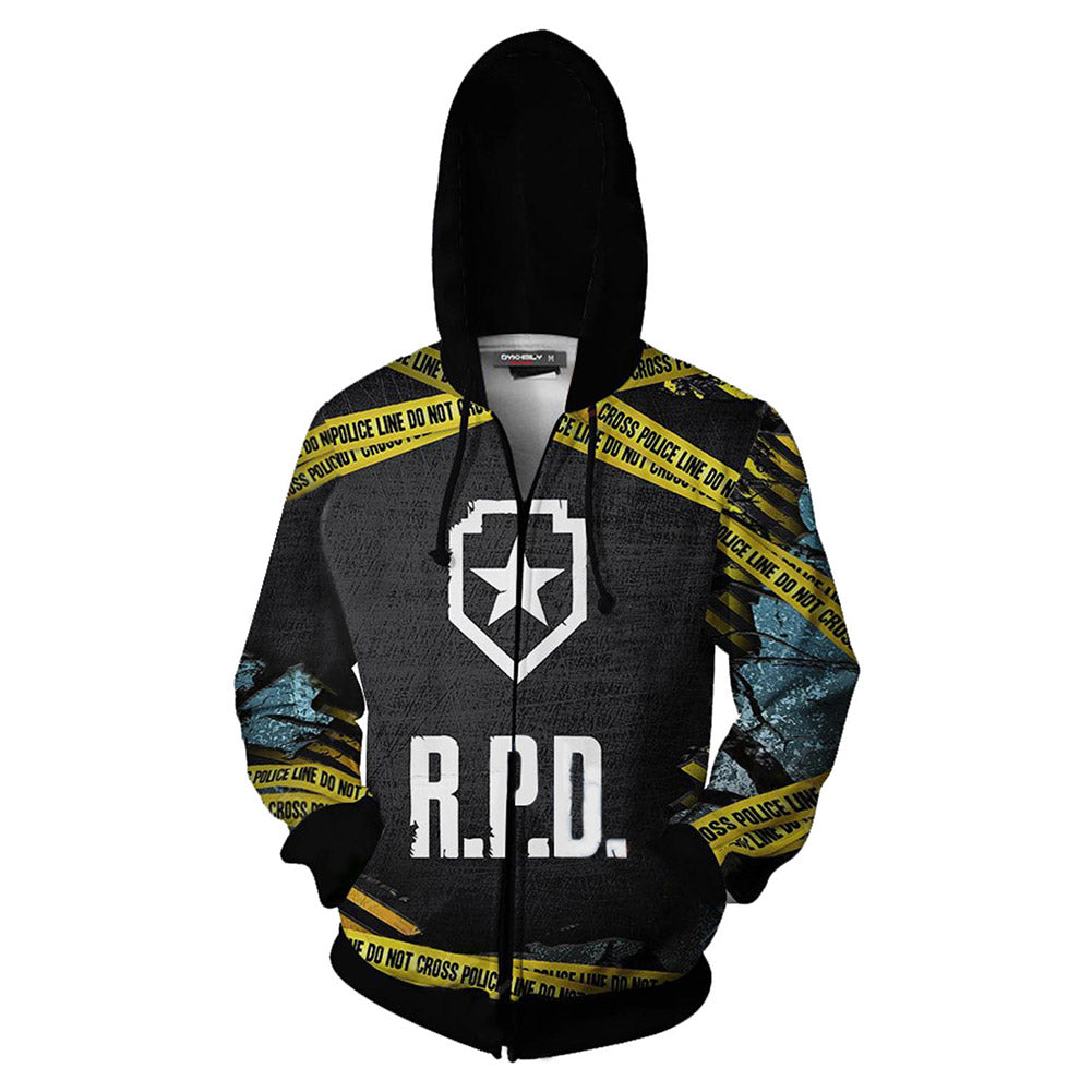 Novedad Peligro Biológico Resident Evil Sudadera Estampada con Cremallera y Capucha para Adultos Unisex