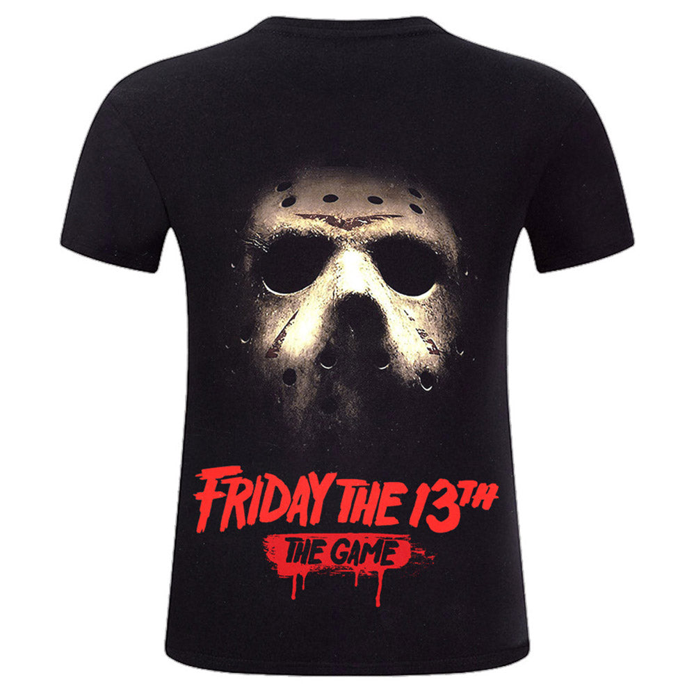Videojuego Friday the 13th Jason Camiseta Estampada de Color Negro para Adultos Unisex