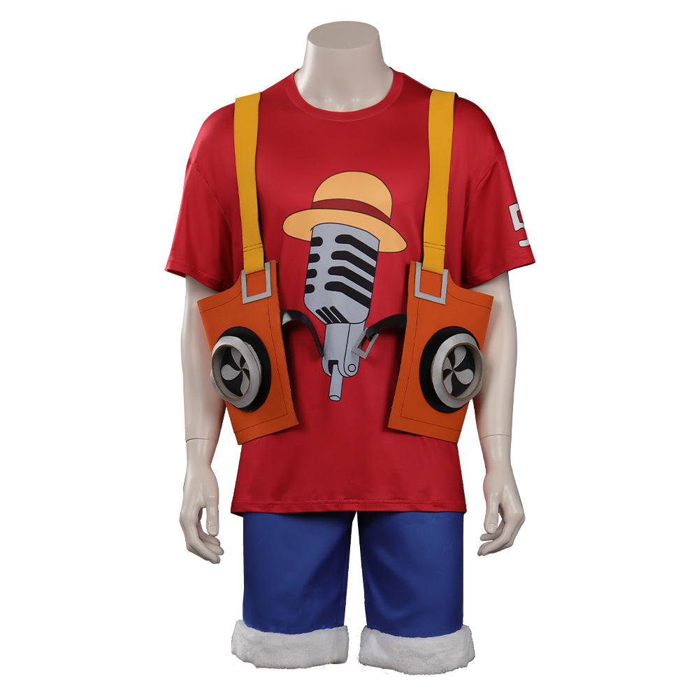 Anime One Piece Red Monkey D. Luffy Cosplay Disfraz Traje Fiesta