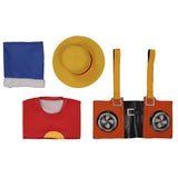 Anime One Piece Red Monkey D. Luffy Cosplay Disfraz Traje Fiesta