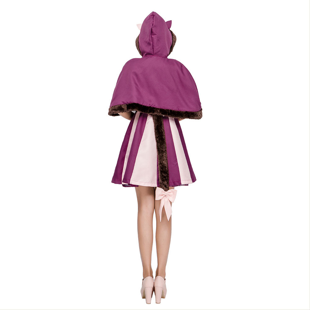 Alicia en El País de Las Maravillas Alice In Wonderland Lolita Vestido Gato Cheshire Cosplay Halloween Vestido para Adultos Femenino
