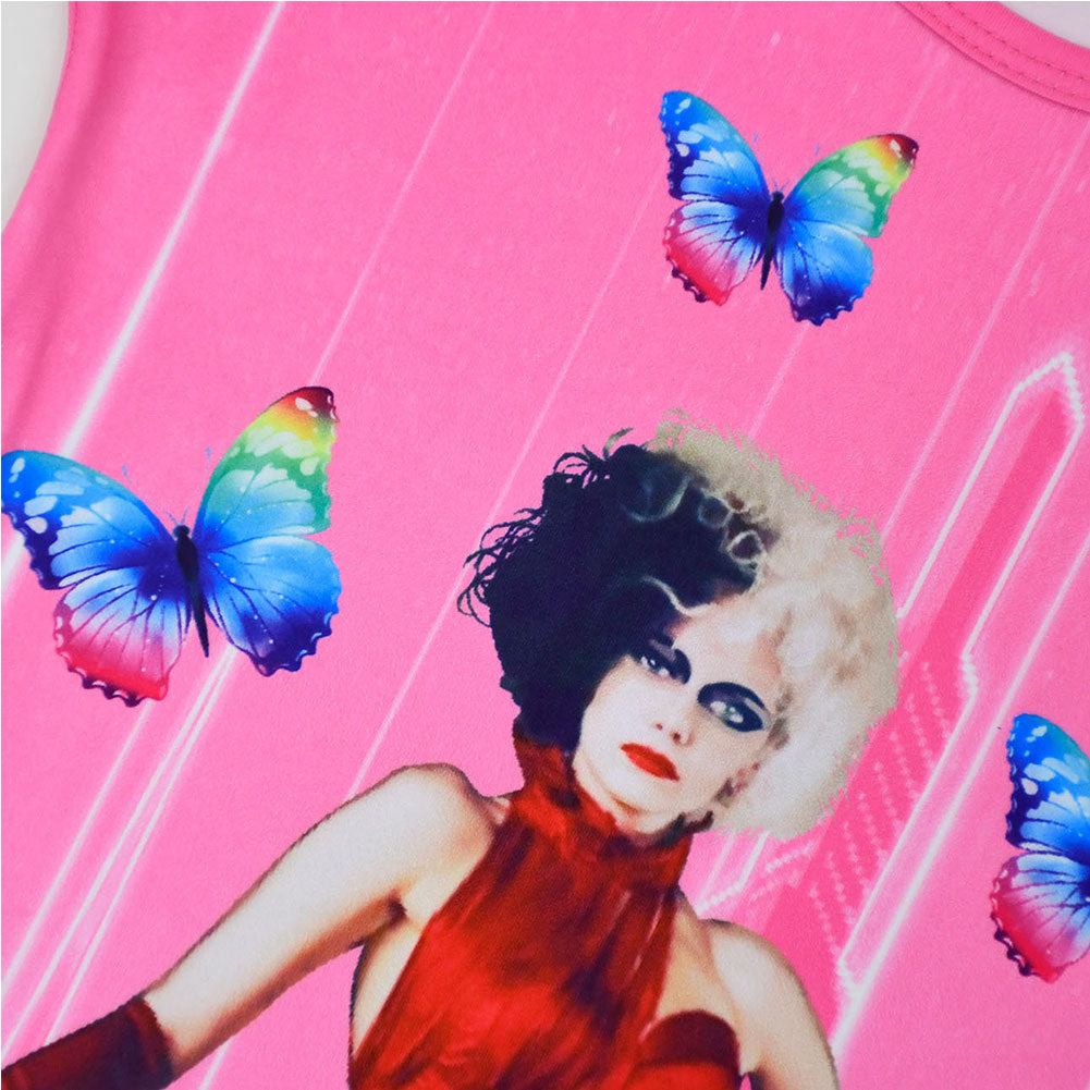 Película Cruella Niños Pijama Vestido falda Cosplay Disfraz Halloween 3D Impreso Carnaval Traje