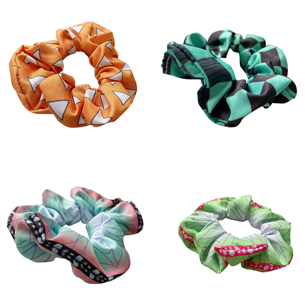 Demon Slayer Guardianes de la Noche 4pcs mujeres lazo de pelo a rayas