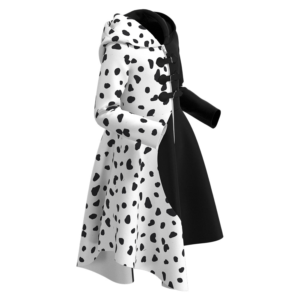 Película Cruella Niños Vestido falda Cosplay Disfraz Halloween Carnaval Traje Per.