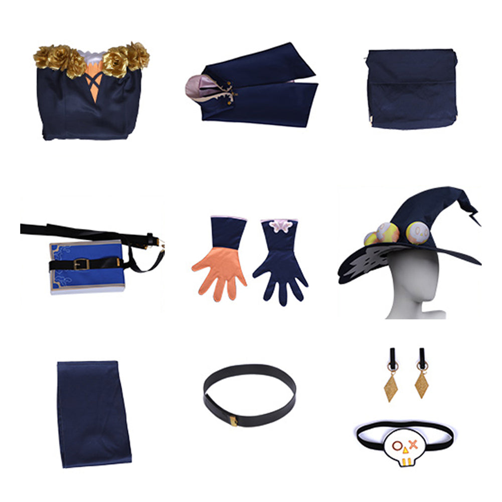 Juego Genshin Impact Lisa Cosplay Navidad Carnaval Disfraz Falda Vestido Conjunto Per.