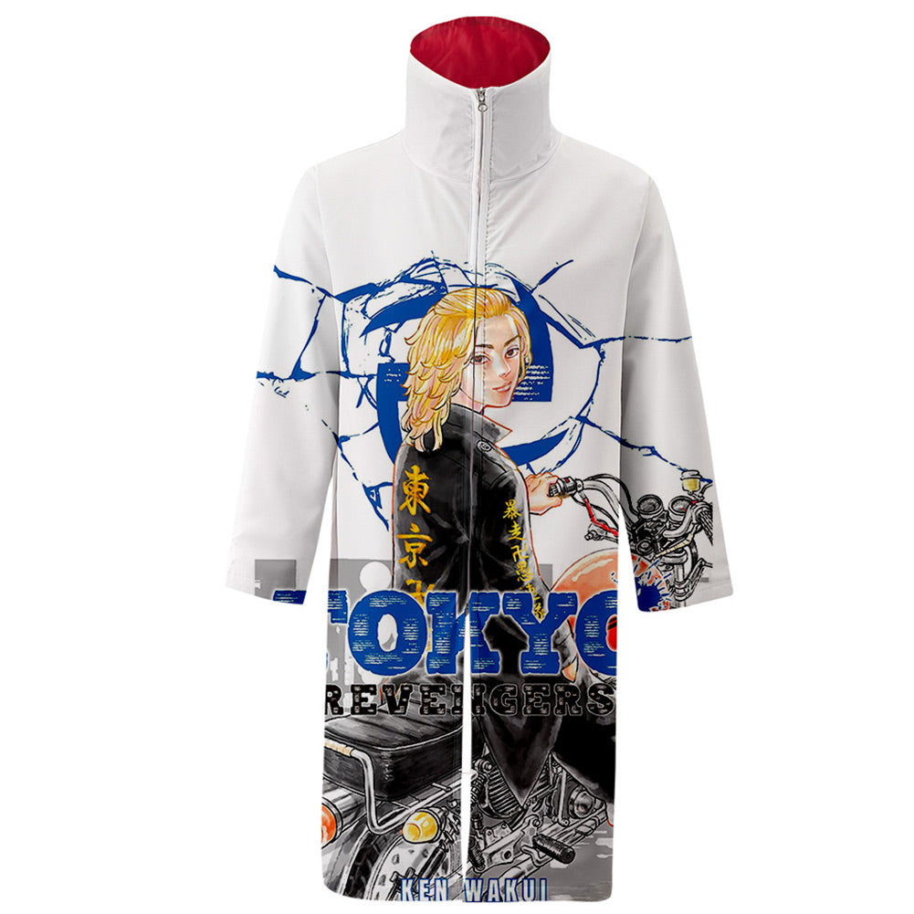 Anime Tokyo Revengers Sudadera Bata capa con cremallera Abrigo largo cuello alto Cosplay Disfraz Halloween Carnaval hombre diario Traje