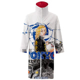 Anime Tokyo Revengers Sudadera Bata capa con cremallera Abrigo largo cuello alto Cosplay Disfraz Halloween Carnaval hombre diario Traje