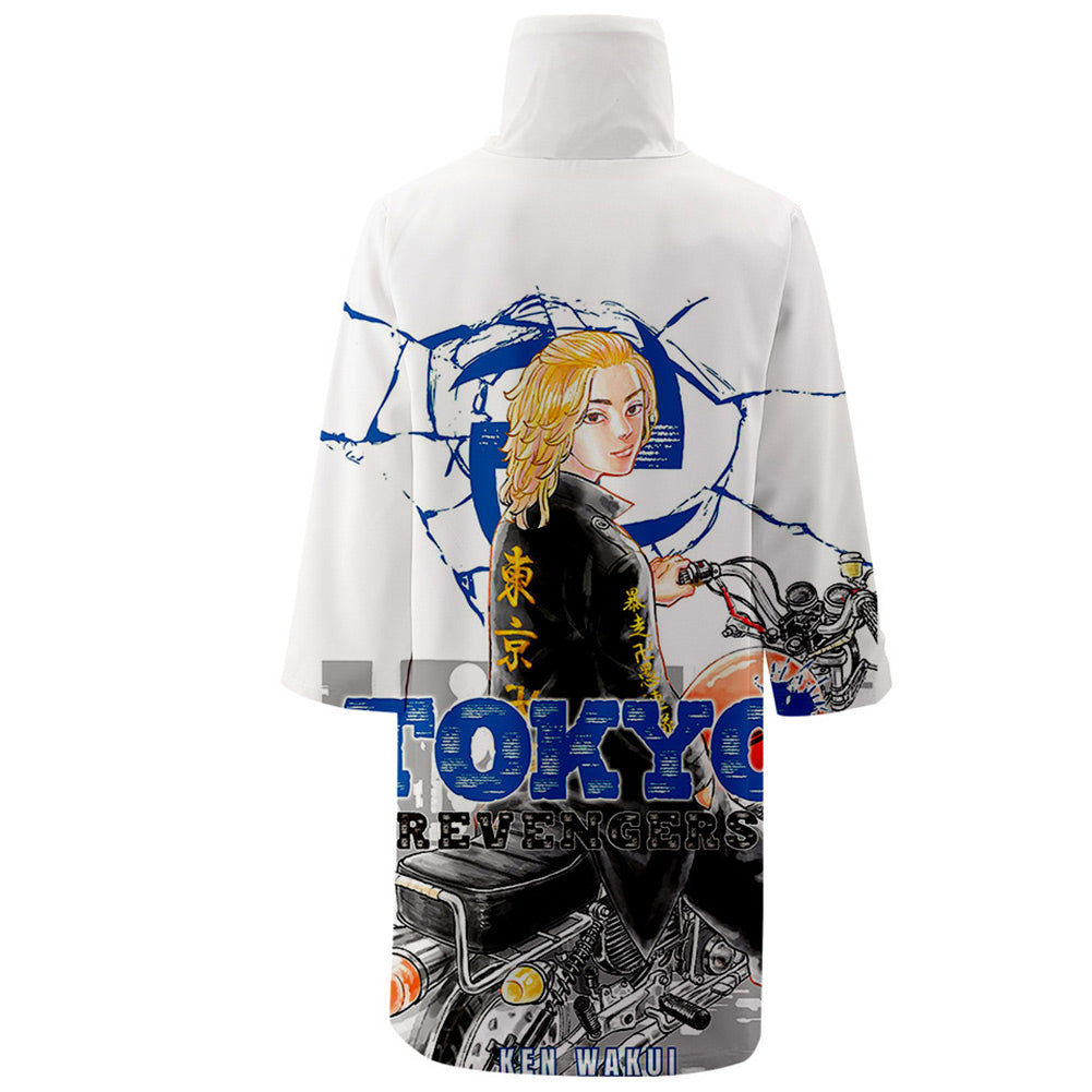Anime Tokyo Revengers Sudadera Bata capa con cremallera Abrigo largo cuello alto Cosplay Disfraz Halloween Carnaval hombre diario Traje