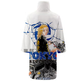Anime Tokyo Revengers Sudadera Bata capa con cremallera Abrigo largo cuello alto Cosplay Disfraz Halloween Carnaval hombre diario Traje