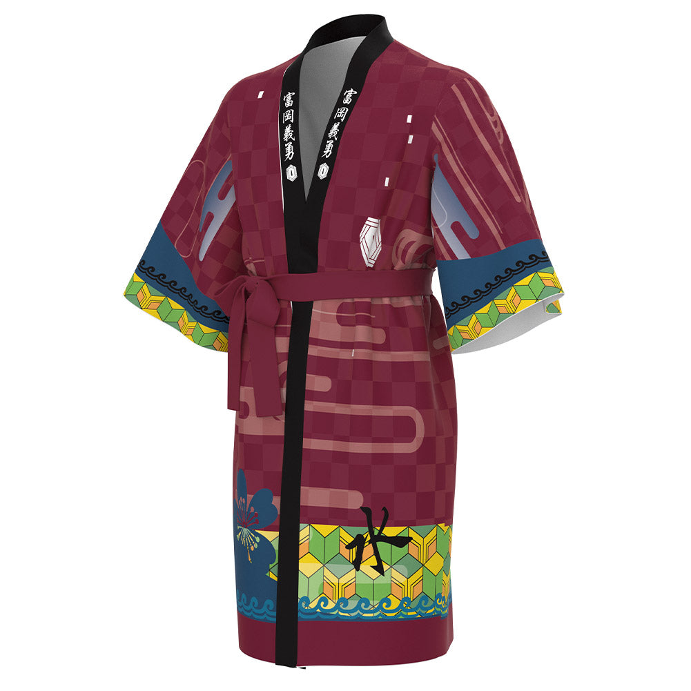 Anime Demon Slayer Tomioka Giyuu Cosplay Disfraz Halloween Bata de baño Ropa de dormir Carnaval Kimono para niños y adultos Rebeca