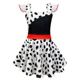 Película Cruella Niños Vestido falda Cosplay Disfraz Halloween Carnaval Traje Per.