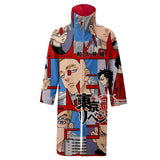 Anime Tokyo Revengers Sudadera Bata capa con cremallera Abrigo largo cuello alto Cosplay Disfraz Halloween Carnaval hombre diario Traje