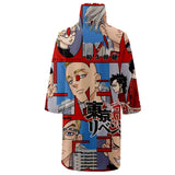 Anime Tokyo Revengers Sudadera Bata capa con cremallera Abrigo largo cuello alto Cosplay Disfraz Halloween Carnaval hombre diario Traje